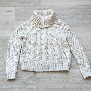 Stone Row Cream Sweater Womens Size Small Cable Knit Chunky Long Sleeve Nwt